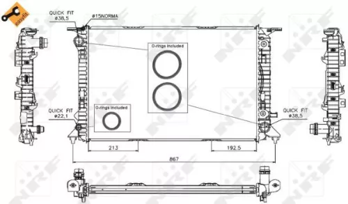 NRF Radiator, engine cooling (53719)