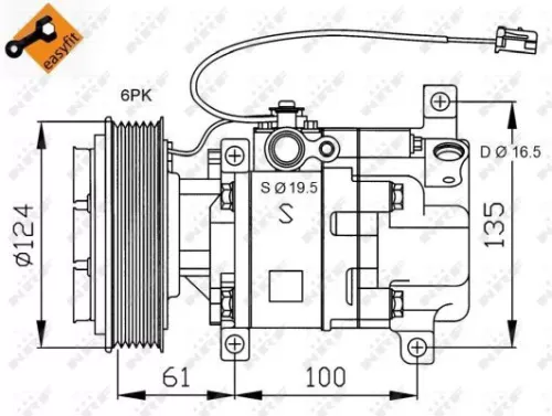 NRF Compressor, air conditioning (32233)