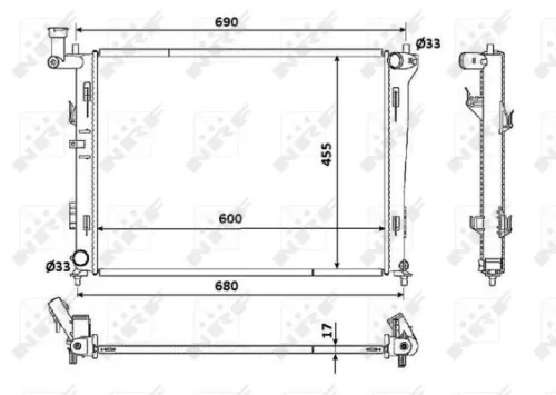 NRF Radiator, engine cooling (53821)