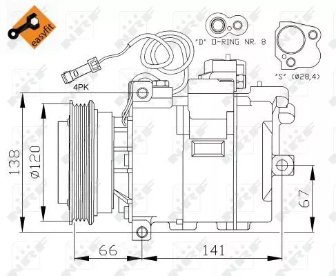 NRF Compressor, air conditioning (32104)