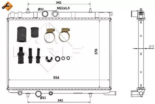 NRF Radiator, engine cooling (53424)