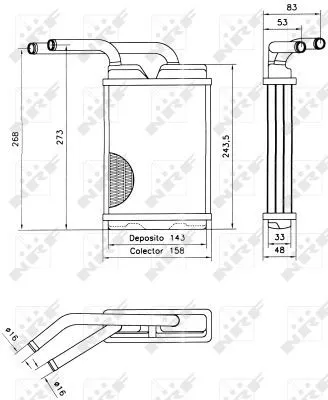 NRF Heat Exchanger, interior heating (52214)