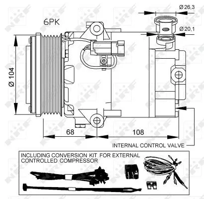 NRF Compressor, air conditioning (32428)