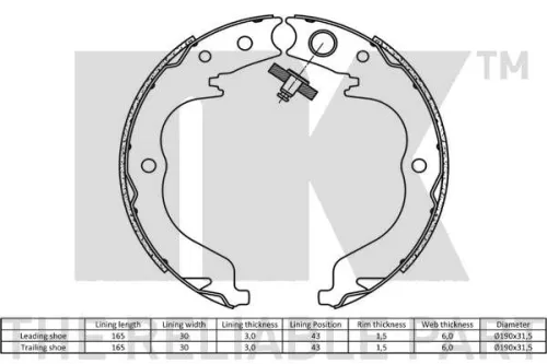 NK Brake Shoe Set (2719757)