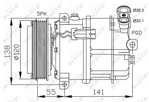 NRF Compressor, air conditioning (32313)