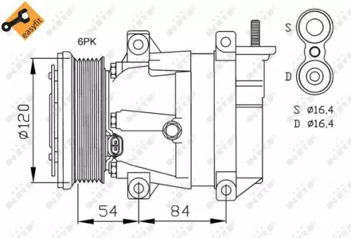 NRF Compressor, air conditioning (32484)