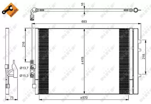 NRF Condenser, air conditioning (350035)