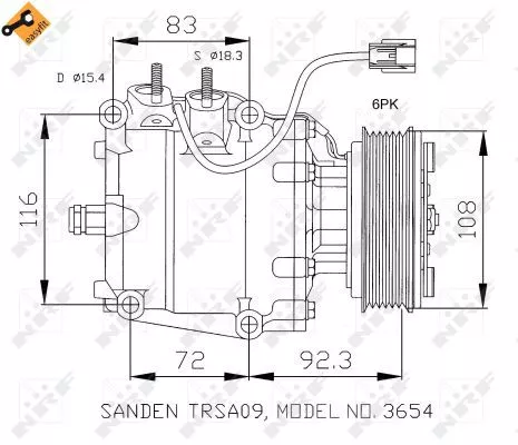 NRF Compressor, air conditioning (32072)