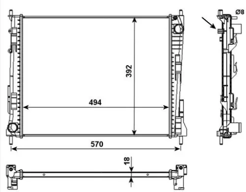 NRF Radiator, engine cooling (53992)