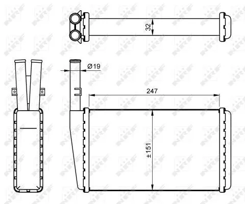 NRF Heat Exchanger, interior heating (54266)