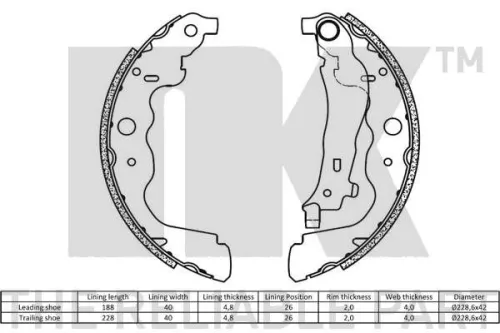 NK Brake Shoe Set (2739787)