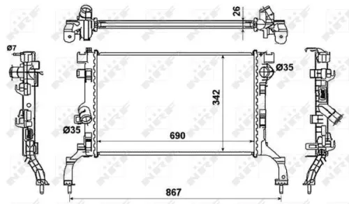 NRF Radiator, engine cooling (53967)