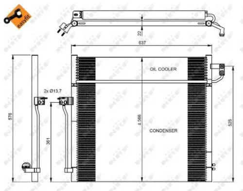 NRF Condenser, air conditioning (350080)