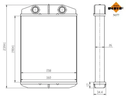 NRF Heat Exchanger, interior heating (54377)