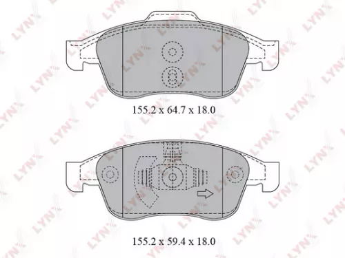 Disc brake pads, front