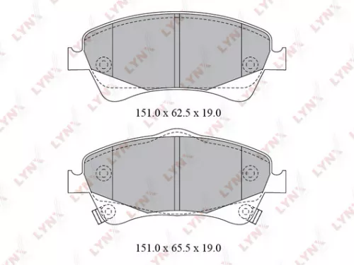 Disc brake pads, front