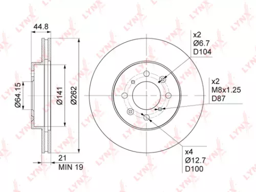 LYNXAUTO Brake disc, front (262x21) (BN-1034)