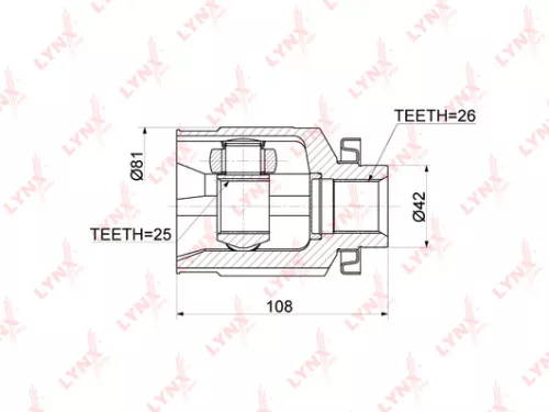 LYNXAUTO CV-Joint, inner, right (CI-3770)