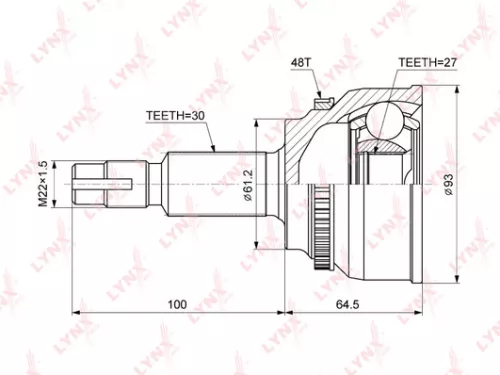 LYNXAUTO CV-Joint, outer (CO-3752A)