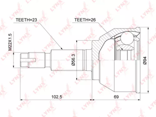 LYNXAUTO CV-Joint, outer (CO-3777)