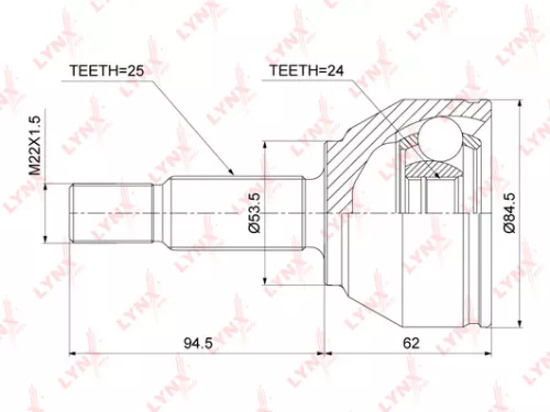 LYNXAUTO CV-Joint, outer (CO-3788)