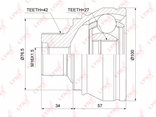 LYNXAUTO CV-Joint, outer (CO-3829)