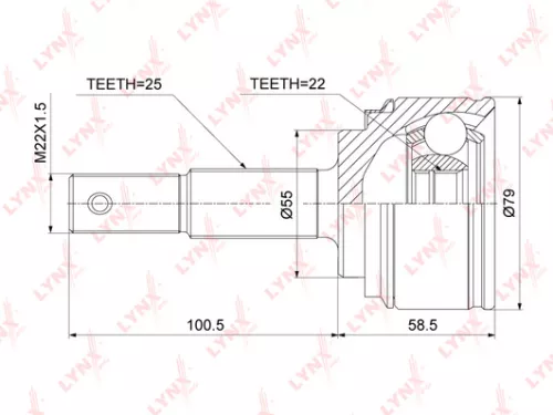 LYNXAUTO CV-Joint, outer (CO-3896)