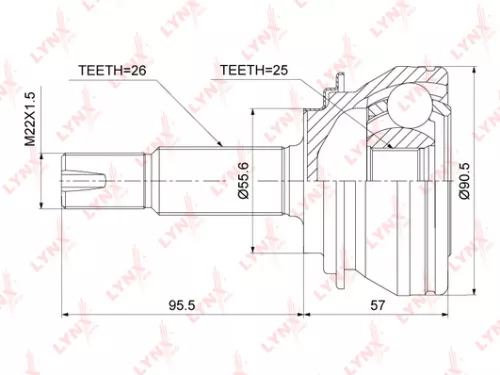 LYNXAUTO CV-Joint, outer (CO-3907)