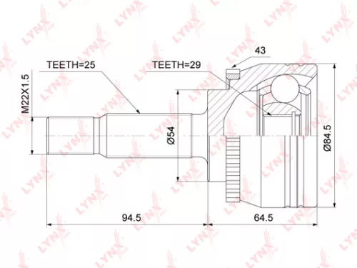 LYNXAUTO CV-Joint, outer (CO-5524A)