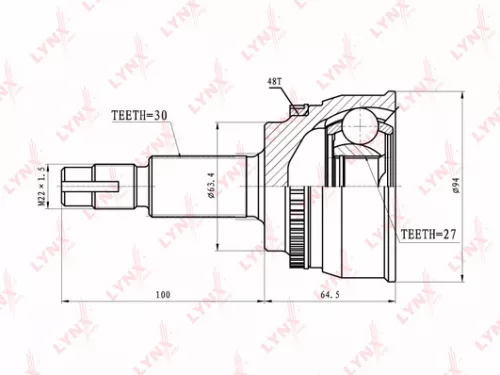 LYNXAUTO CV-Joint, outer (CO-7524A)