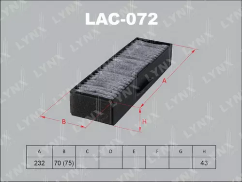 LYNXAUTO Cabin filter (LAC-072)