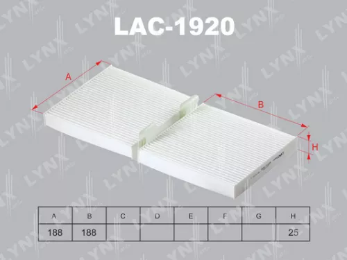 LYNXAUTO Cabin filter (x2) (LAC-1920)