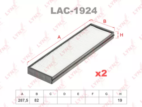 LYNXAUTO Cabin filter (x2) (LAC-1924)