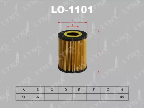 LYNXAUTO Oil filter (insert) (LO-1101)