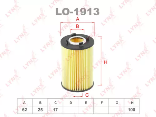 LYNXAUTO Oil filter (insert) (LO-1913)