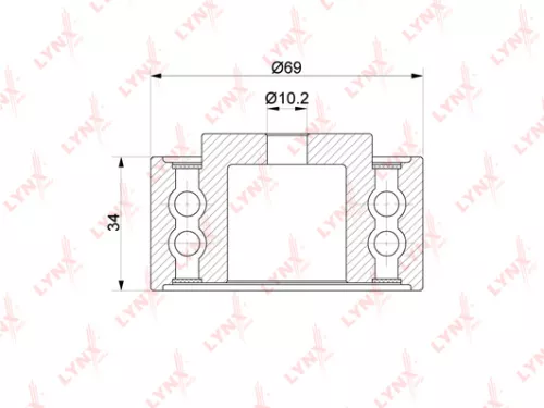 LYNXAUTO Deflection/Guide pulley (assembly), timing belt (PB-3139)