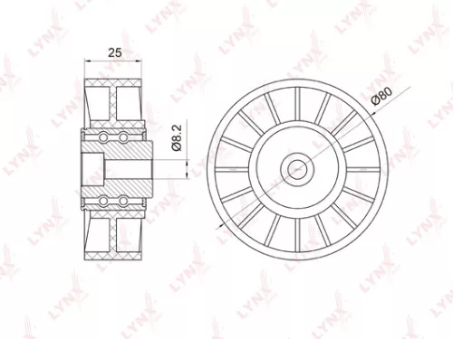 Tension pulley, poly v-belt