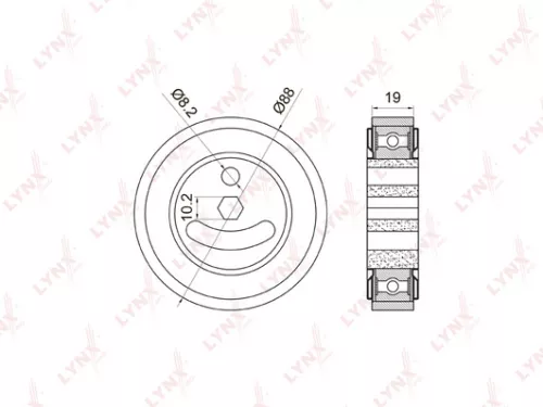 Tension pulley, poly v-belt