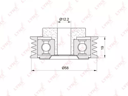 Tension pulley, poly v-belt