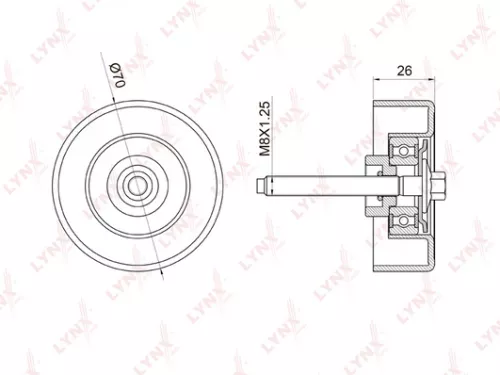 Deflection/Guide pulley, poly v-belt