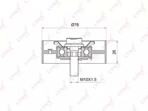 Deflection/Guide pulley, poly v-belt