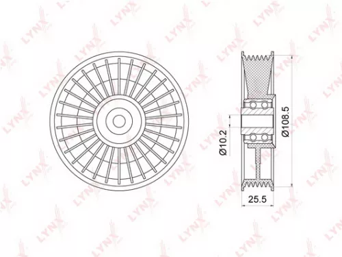 Deflection/Guide pulley, poly v-belt