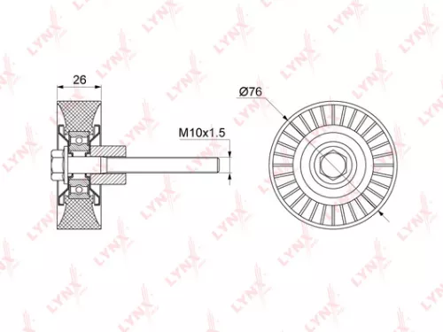 Deflection/Guide pulley, poly v-belt