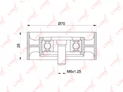 LYNXAUTO Deflection/Guide pulley, poly v-belt (PB-7204)