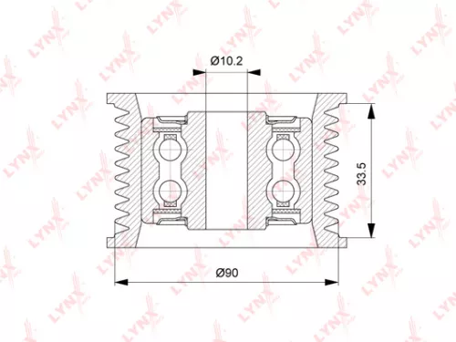 LYNXAUTO Deflection/Guide pulley, poly v-belt (PB-7262)
