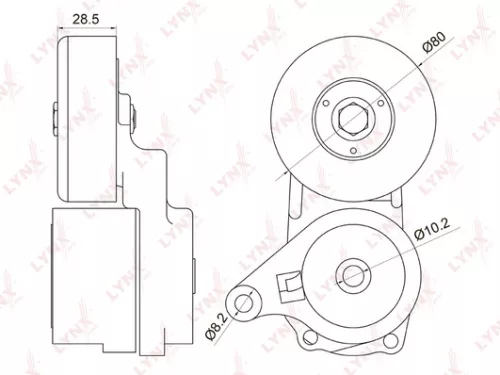 Belt tensioner, poly v-belt