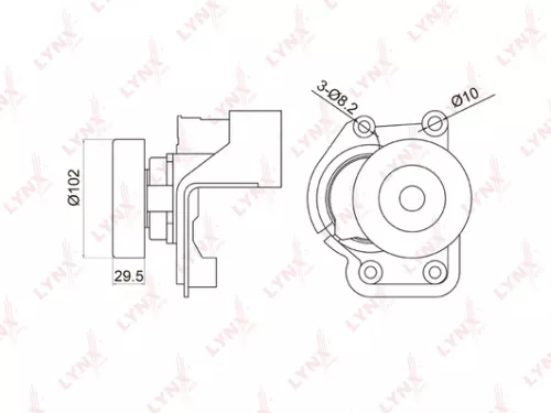 Belt tensioner, poly v-belt