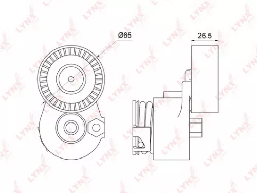 Belt tensioner, poly v-belt