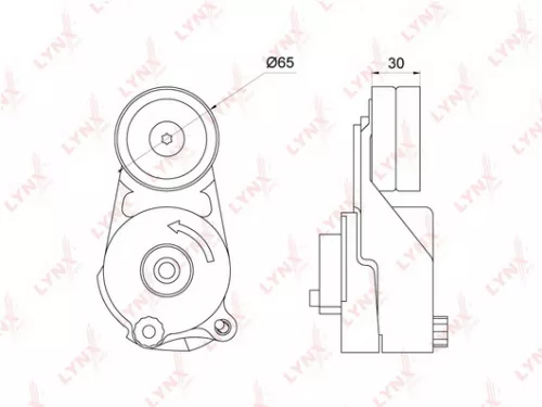 Belt tensioner, poly v-belt