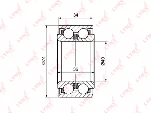 LYNXAUTO Wheel bearing, front (WB-1133)
